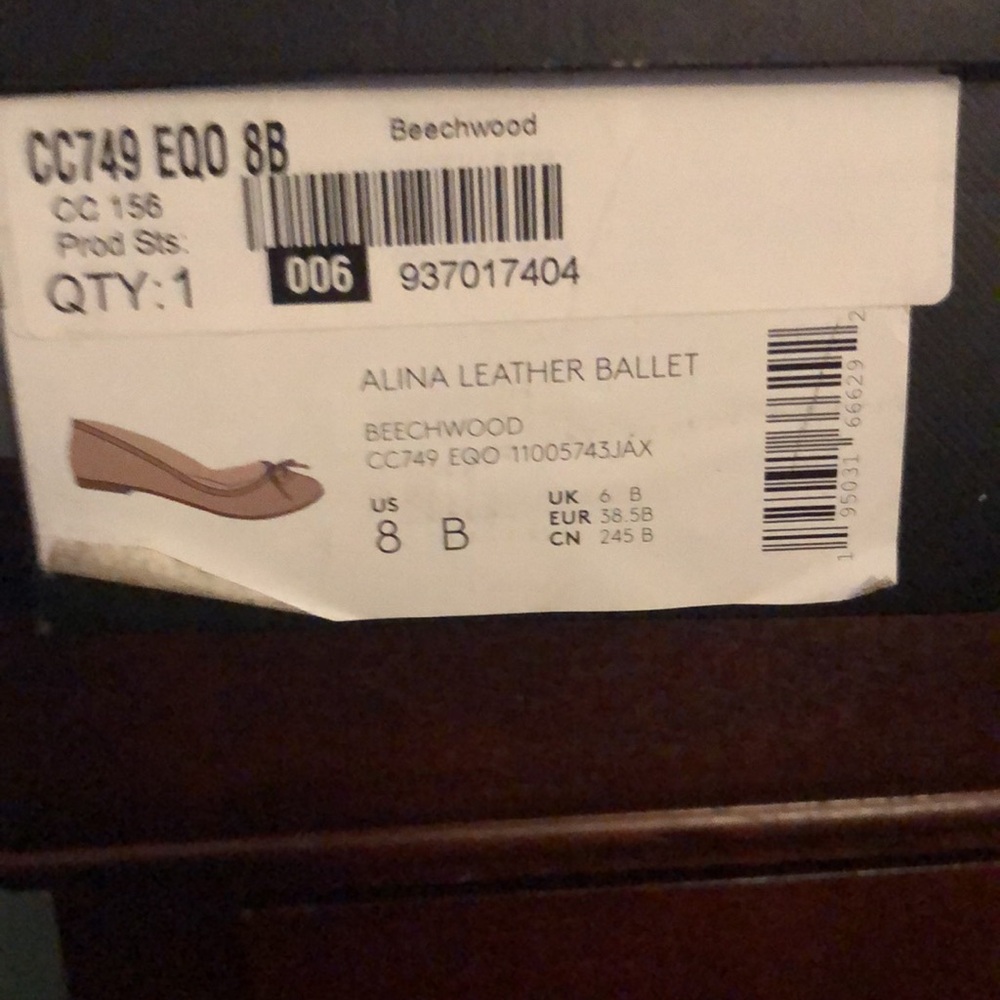 Coach Women's Tan Ballet Flats ( Alina) Leather Color Beechwood 8B - Picture 7 of 7